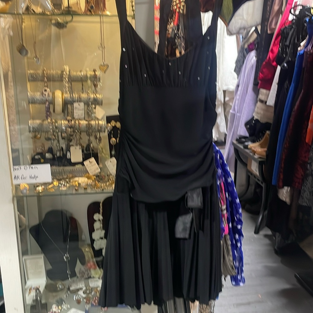 Taboo black vintage halter dress.